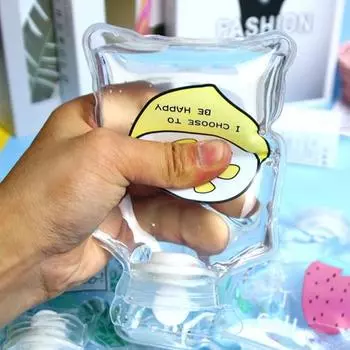 Прозрачный ПВХ мешок для горячей воды с мультяшным узором, герметичный, горячий и холодный компресс, облегчение боли, зимний грелка для рук, ног, бутылка, теплый подарок 5