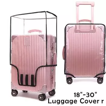 Прозрачный ПВХ водонепроницаемый чехол для багажа, защита для чемодана на тележке, 18–30 дюймов для путешествий 18