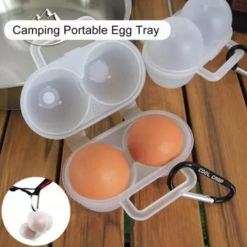 Прозрачный пылезащитный лоток для яиц, 2 сетки, защита от трещин, устойчивый к падению, портативный лоток для яиц для кемпинга, аксессуары для пикника белый