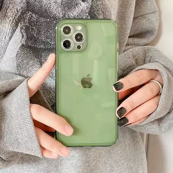 Прозрачный японский чехол для телефона в стиле ретро Kawaii Jelly Green для Iphone 13 12 11 Pro Max Xr Xs Max 7 8 Plus X 7plus, милый чехол For iPhone 11Pro Max