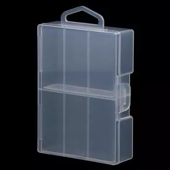 Прозрачный ящик для хранения аккумуляторов 18650, пластиковый органайзер с аксессуарами и прозрачным разделителем с крышкой,