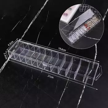 Прозрачный ящик для хранения аксессуаров для ногтей с 12 сетками, ящик для хранения брони, стойка для демонстрации ногтей, эксклюзивный стенд для маникюрного салона 1pcs