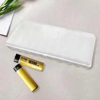 Прозрачный ящик для хранения батареек Yousheng с крышкой, большая емкость, 10 слотов, компактный портативный органайзер для батареек типа АА, чехол для хранения белый