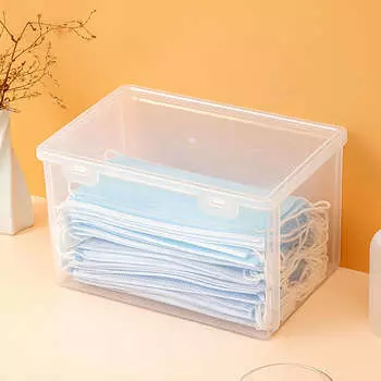 Прозрачный ящик для хранения большой емкости пластиковый прозрачный контейнер для хранения для дома общежития офиса S (20x12,5x7 см/7,9x4,9x2,8 дюйма)