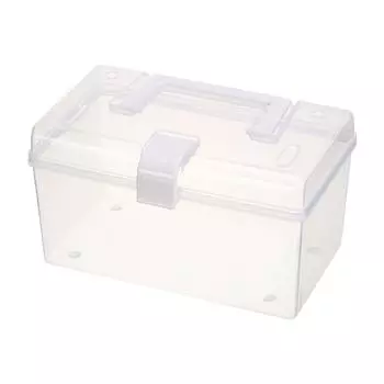 Прозрачный ящик для хранения большой емкости, портативный настольный органайзер, многофункциональное портативное хранилище Small