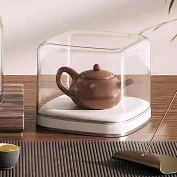 Прозрачный ящик для хранения чайника, чехол для кофейной чашки, пылезащитный многофункциональный органайзер для чайной посуды, чайный сервиз белый