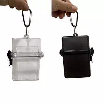 Прозрачный ящик для хранения, держатель для фотокарт с карабином, водонепроницаемый чехол для карт, квадратный пылезащитный ящик для хранения фотографий белый