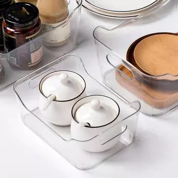 Прозрачный ящик для хранения, домашний настольный органайзер для кухни, корзина для хранения косметики, стеллаж для хранения бутылок, сортировочный контейнер