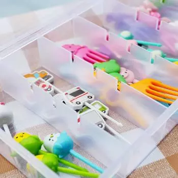 Прозрачный ящик для хранения фруктовых вилок, органайзер, пластиковый кейс для хранения, регулируемый контейнер для фруктовых вилок, дисплей-коробка чистый