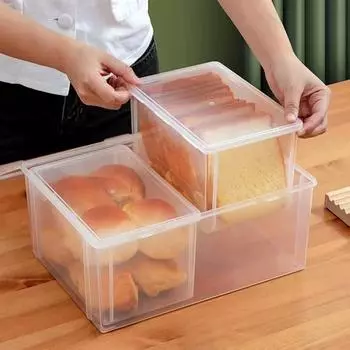 Прозрачный ящик для хранения хлеба, контейнер для хранения продуктов, большой горлышко, герметичная кухонная фруктовница, холодильник, контейнер для тостов, хлеба, торта чистый