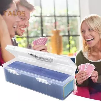 Прозрачный ящик для хранения инструментов для каллиграфии с противоскользящей ручкой Большая вместимость, пыленепроницаемый замок, усиленная пряжка, контейнер для карт, игральные карты чистый