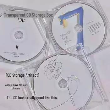 Прозрачный ящик для хранения компакт-дисков: Многофункциональная откидная обложка для диска и защитный чехол для альбома. CD Storage Box прозрачный