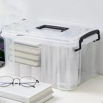 Прозрачный ящик для хранения Косметичка Универсальные канцелярские товары Органайзер для игрушек Макияж для