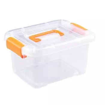 Прозрачный ящик для хранения, многоцелевой, большой емкости, штабелируемый, пылезащитный пластиковый контейнер для хранения Small оранжевый
