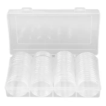 Прозрачный ящик для хранения монет 60 штук 41 мм капсулы для монет контейнер для сбора монет коробка для коллекционера монет
