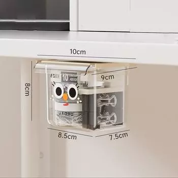 Прозрачный ящик для хранения, невидимый настольный органайзер, коробка для хранения канцелярских товаров, под стол S