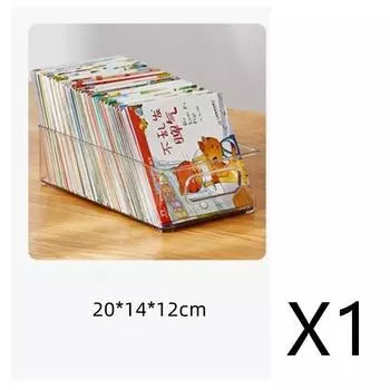 Прозрачный ящик для хранения ПЭТ, ящик для хранения книг, бытовая корзина для хранения, устойчивая к падению, корзина для хранения в холодильнике и сортировка мусора S