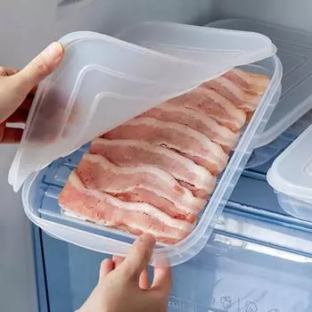 Прозрачный ящик для хранения продуктов с крышкой, полипропиленовый органайзер для морепродуктов, рыбы, холодильника, кухонные принадлежности чистый