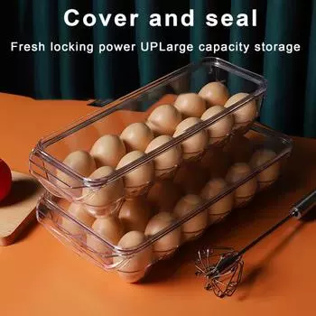 Прозрачный ящик для хранения яиц в холодильнике с крышкой, вмещает 14 яиц. Штабелируемый органайзер для хранения яиц. Коробка для яиц.