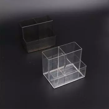 Прозрачный ящик для косметики с тремя сетками, ведерко для кистей, органайзер для косметики, контейнер для ручек для студента, ящик для хранения прозрачный