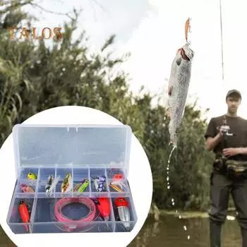 Прозрачный ящик для рыболовных приманок, двухслойный, с несколькими отделениями, портативный, водонепроницаемый, прочный, для хранения искусственных рыболовных приманок и аксессуаров белый