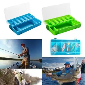 Прозрачный ящик для рыболовных приманок, двухслойный, с несколькими отделениями, портативный, водонепроницаемый, прочный, для хранения искусственных рыболовных приманок и аксессуаров