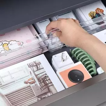 Прозрачный разделитель ящиков, длина регулируется, высокая прочность, простая установка, расширяемый разделитель ящиков, разделитель серый/чистый