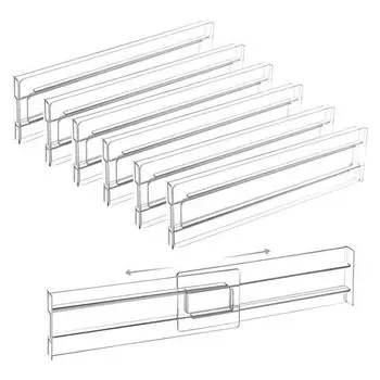 Прозрачный разделитель ящиков, длина регулируется, высокая прочность, простая установка, расширяемый разделитель ящиков, разделитель прозрачный