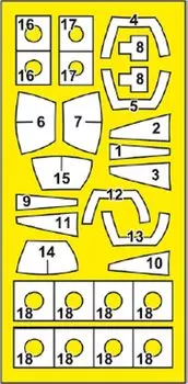 Прозрачный реквизит SEPECAT Jaguar окрашенная маска уплотнитель маскирующий уплотнитель для пластиковой модели CPUA72109 1/72 A/GR.1/GR.3 двухсторонний (для Тамия/Италери)
