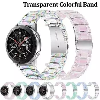Прозрачный ремешок 20 мм 22 мм для Samsung Galaxy Watch 5 4 4, классический 40/44/42/46 мм, корейский тонкий ослепительный лазерный ремешок для часов Active 2