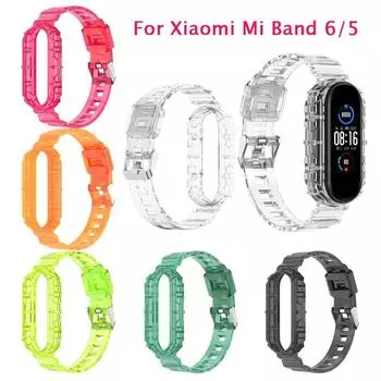 Прозрачный ремешок для Xiaomi Mi Band 6 5 4 3 NFC браслет Замена браслета для Xiaomi Band 6 5 ремешок для MiBand 6 5 4 3