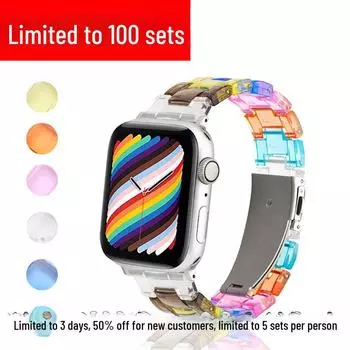 Прозрачный ремешок из смолы Rainbow Slim для Apple Watch, Samsung и Huawei 22MM