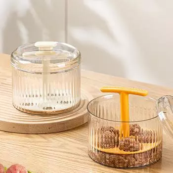 Прозрачный ручной инструмент для приготовления фрикаделек для легкого приготовления мясных, говяжьих, рыбных и рисовых шариков на вашей кухне оранжевый