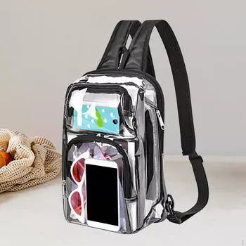 Прозрачный рюкзак с регулируемым ремнем, прозрачная сумка через плечо для женщин и мужчин