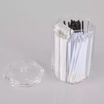 Прозрачный с крышкой цилиндрический 3-сетчатый ящик для хранения инструментов для наращивания ресниц клей пинцет держатель ватных палочек органайзер для косметики Short