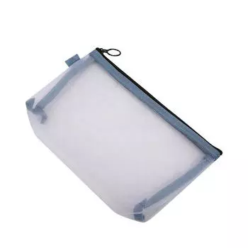 Прозрачный сетчатый органайзер, портативная компактная сумка для монет, косметичка, сумка-органайзер для хранения синий