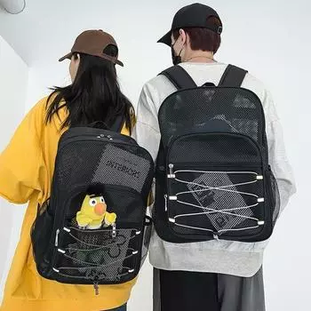Прозрачный сетчатый рюкзак, студенческий рюкзак большой вместимости, портативная мужская сумка для фитнеса