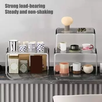 Прозрачный шкаф-органайзер, полка для хранения, прочная, не требующая сборки, витрина для кладовой, полка S