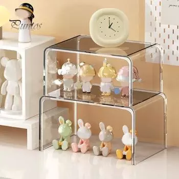 Прозрачный шкаф-органайзер, полка для хранения, прочная, не требующая сборки, витрина для кладовой, полка S