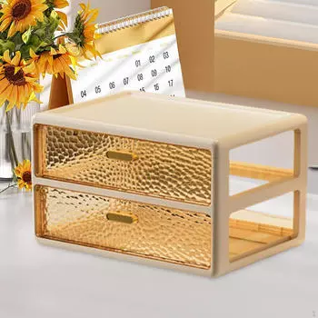 Прозрачный шкаф-витрина для хранения ювелирных изделий и косметики на рабочем столе Milky White