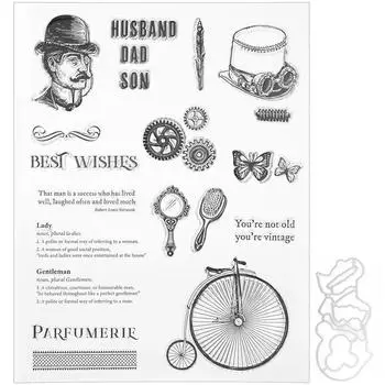 Прозрачный штамп резиновый прямоугольник журнал винтажный узор ремесло художественные аксессуары