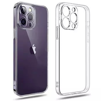 Прозрачный силиконовый чехол для телефона iPhone 15 14 13 12 11 Pro Max Mini X XR XS 7 8 Plus SE, защитный чехол для объектива, прозрачная задняя крышка For iPhone SE2023