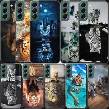 Прозрачный силиконовый чехол для телефона Lion Tiger King для Samsung A15 A25 A35 A55 Galaxy A70S A50S A30S A30 A40 A71 A51 A41 A31 A21 A11 A01 Samsung A35 5G