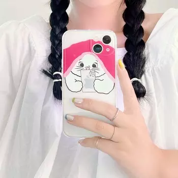 Прозрачный силиконовый чехол для телефона Pink Cat Ins Jane для Iphone 12 11 13 Pro Max Xsmax X Xr 8 7 Plus, противоударная задняя крышка с милым мультяшным рисунком for iphone 7 8