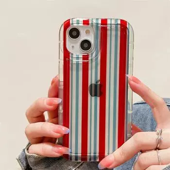 Прозрачный силиконовый чехол с подушкой безопасности в цветную полоску для Iphone 14 13 12 11 Pro Max 14 Plus, защитный чехол для телефона Fundas For iPhone 11Pro Max