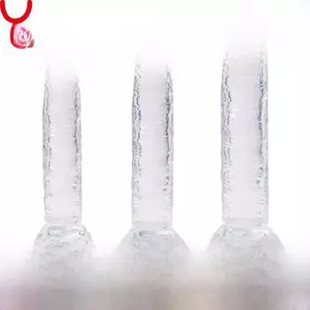 Прозрачный силиконовый дилдо без яиц: Кристально чистый, большой, средний и маленький размер 2cm*9cm (No. 1)