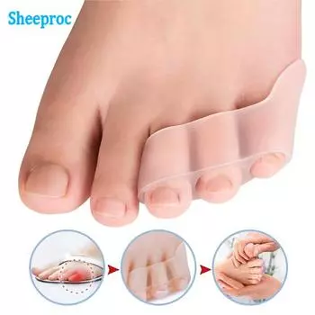 Прозрачный силиконовый гель-выпрямитель для облегчения боли, защита для пальцев ног, инструменты для ухода за ногами с тремя отверстиями на мизинце, инструменты для ухода за ногами 1pcs прозрачный