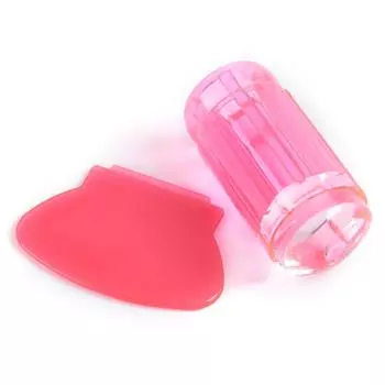 Прозрачный силиконовый лак для ногтей, скребок для штамповки, инструмент для дизайна ногтей (Прозрачный красный) красный