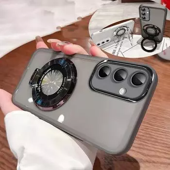 Прозрачный силиконовый магнитный чехол-держатель для Samsung S25 S24 S23 S22 S21 Ultra Plus FE A16 A15 A55 A54 iPhone 16 15 14 13 12 11 Pro Max Plus XSMAX XR iPhone X/XS темно-зеленого