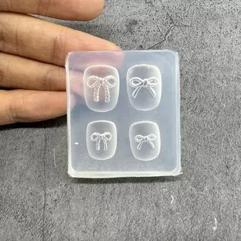 Прозрачный силиконовый молд для нейл-арта Изысканный ручной работы Бабочка Бант Цветок 3D Аксессуар для нейл-арта DIY Креативный молд для нейл-арта Подарок